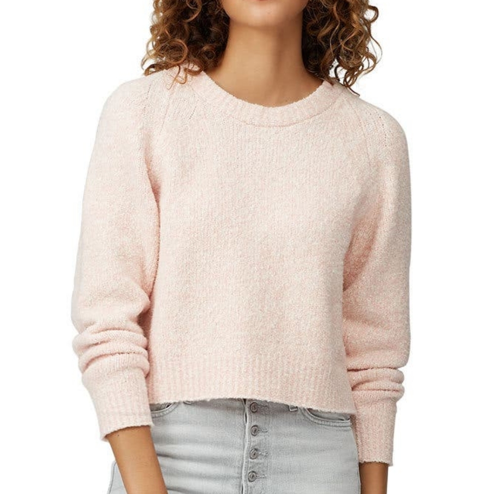 🧵 La Vie by Rebecca Taylor Light Blush Marbled Boucle Pullover, Sz M